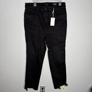 Good American good classic slim straight black jeans